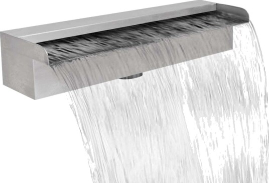 Rektangulær foss i rustfritt stål 45 cm