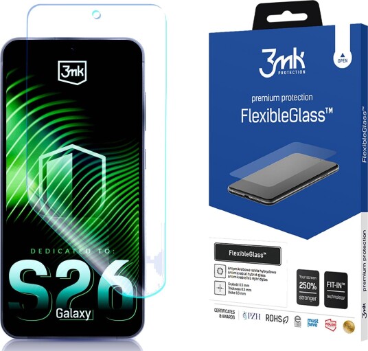 3Mk FlexibleGlass Skjermbeskytter for Samsung Galaxy S26 - Støtsikker og Vannavvisende