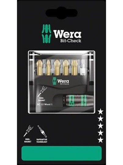 Wera Bit-Check 12 Wood 1 SB 12 pieces