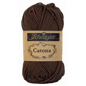 Scheepjes Catona Garn Unicolor 162 Black Coffee