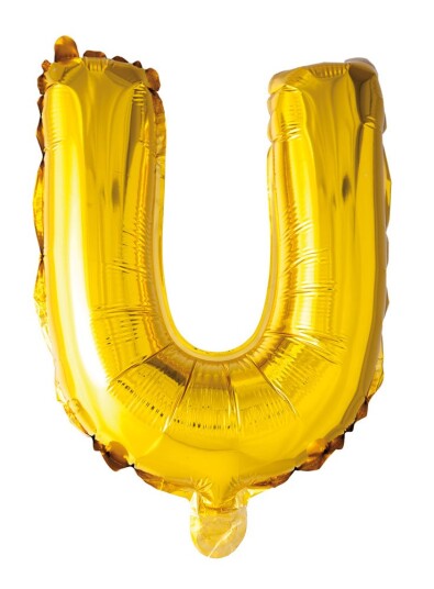Folie ballong Gull 41cm- Bokstaven U