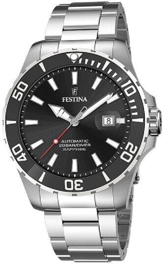Festina Herreklokke F20531 4 Diver Sort/Stål Ø44 mm