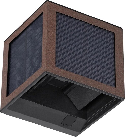 V Tac V Tac 9W Solara vegglampe med sensor CCT   IP65 Corten solcelle   Kulør : 3 i 1