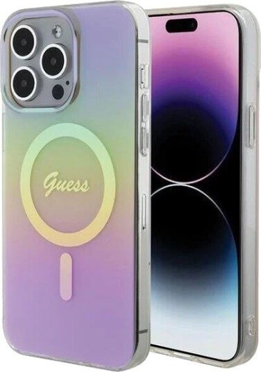 GUESS IML Iridescent MagSafe case for iPhone 15 Pro - pink GUESS IML Iridescent MagSafe case for iPhone 15 Pro - pink
