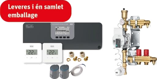 Roth Grab And Go Gulvvarmepakke Til 2 Rum 230V Med Touchline Styring & 15 60 Cirkulationspumpe Roth Grab And Go Gulvvarmepakke Til 2 Rum 230V Med Touchline Styring & 15 60 Cirkulationspumpe