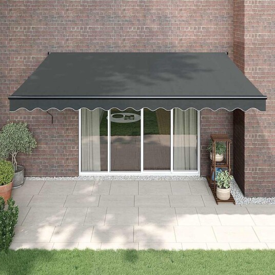Uttrekkbar markise antrasitt 4,5x3 m stoff og aluminium Uttrekkbar markise antrasitt 4,5x3 m stoff og aluminium