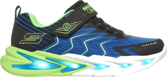 Skechers Sko m. Lys Flex Glow Ultra Prism Pacer Black Skechers 28 Blinkende sko Blå Grønn