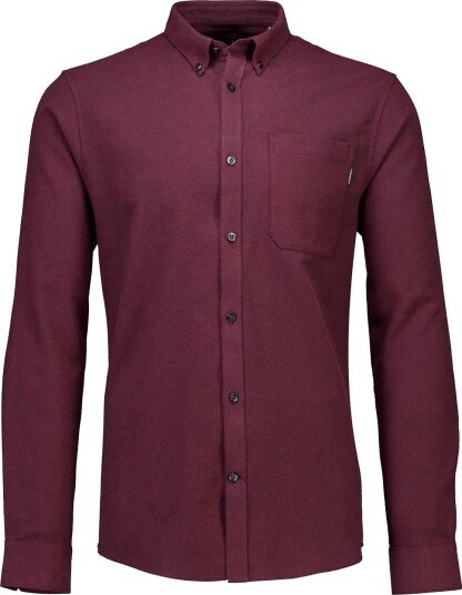 Lindbergh Brushed Twill Shirt L/S DK BORDEAUX L