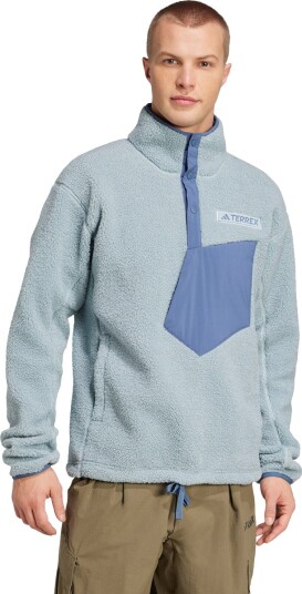 adidas Terrex Xploric Pile Snap Fleecetrøye Herre Blå 2XL