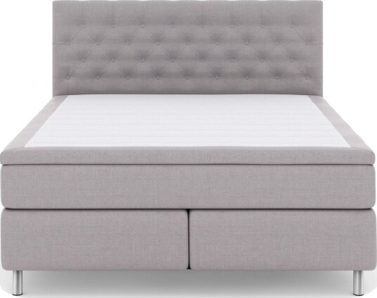 Select No 6 Komplett Sengepakke 210x210 Fast Memory/Pocket Lysegrå/Metallben