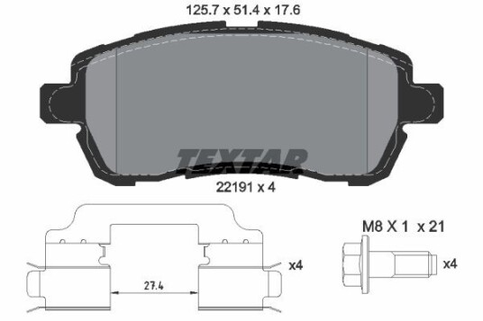 Bremseklosser TEXTAR 2219103 Bremseklosser TEXTAR 2219103