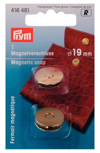 Magnetknapp 1 stk 19 mm Gull Magnetknapp 1 stk 19 mm Gull