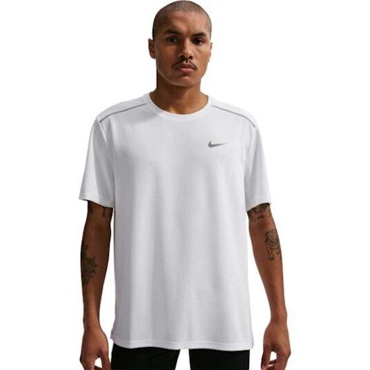Nike Dri FIT UV Miler SS Tee Herre White/White/Reflective Silver XL