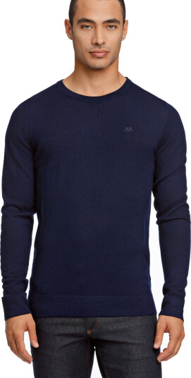 Lindbergh Merino Knit O-Neck - Navy - L