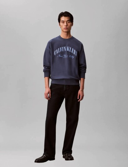 Calvin Klein Jeans Ls Premium Terry Calvin Collegia Navy L