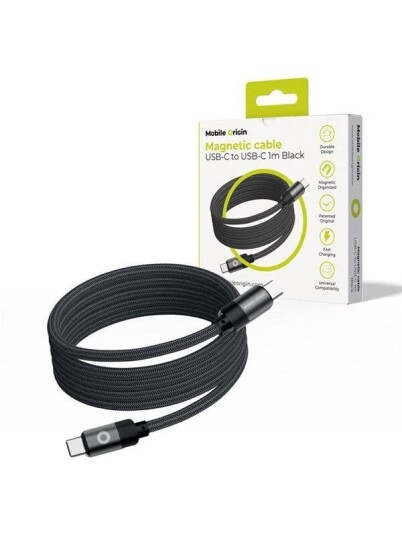 Mobile Origin Magnetic Patented Original Cable USB-C to USB-C - 1m - Black Mobile Origin Magnetic Patented Original Cable USB-C to USB-C - 1m - Black