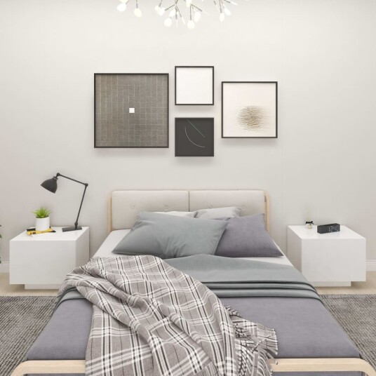vidaXL Nattbord hvit 100x35x40 cm sponplate vidaXL Nattbord hvit 100x35x40 cm sponplate