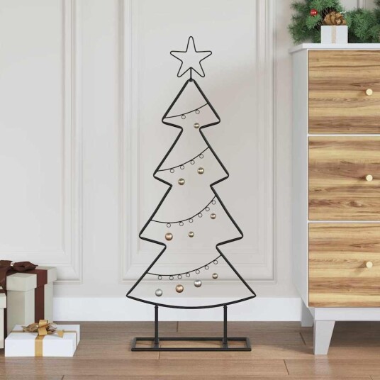 Metall juletre med stativ Svart 90 cm Stål Metall juletre med stativ Svart 90 cm Stål