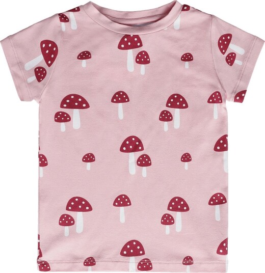 Geggamoja Bamboo T Shirt PINK MUSHROOM 110/116 Geggamoja Bamboo T Shirt PINK MUSHROOM 110/116