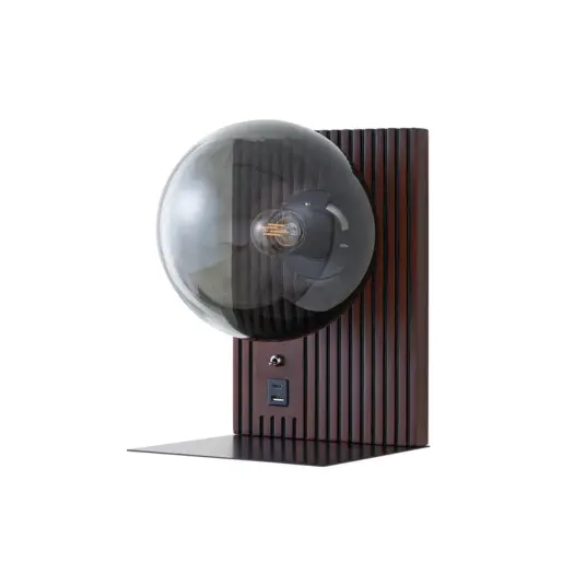 Lucande   Veloura vegglampe høyde 30 cm glass tre USB