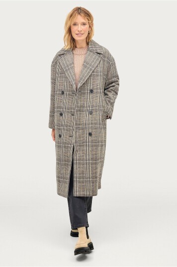 Soaked in Luxury Kåpe slChicka Checked Coat Svart Soaked in Luxury Kåpe slChicka Checked Coat Svart