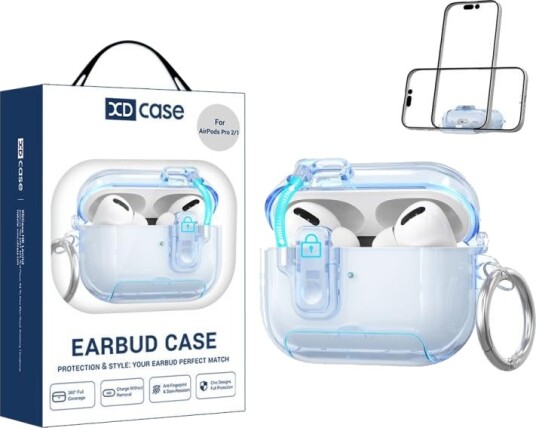 Etui med stativ for AirPods Pro 2 Transparent blå