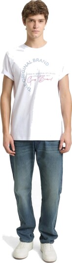 Tom Tailor Printed T Shirt   White   M
