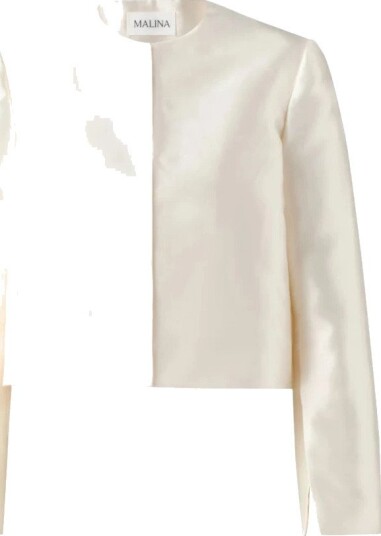 By Malina - Bluse Ruthie Cropped Long Sleeve Blouse - Hvit