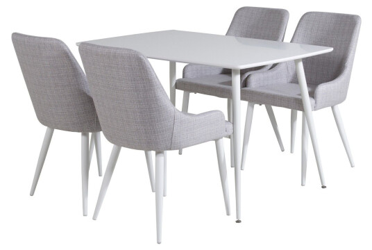 Venture Home Polar Spisegruppe 120 cm Rektangulær med 4 Plaza stoler Grå