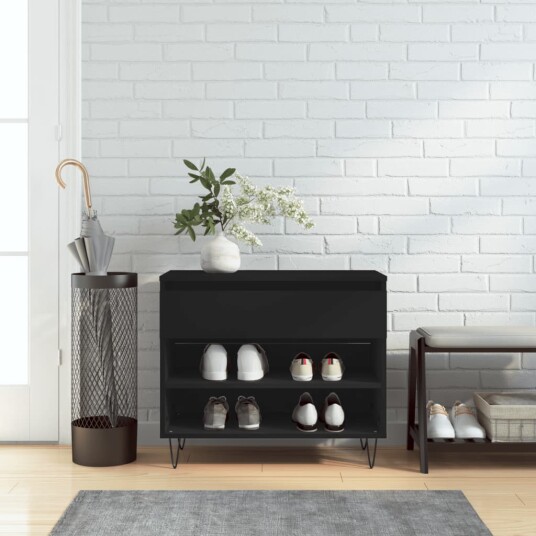 Skoskap svart 70x36x60 cm konstruert tre 8721012114760