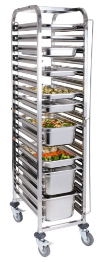 PULSIVA Transportvogn GN 18; 38x55x176.5 cm (BxDxH); Sølvfarge PULSIVA Transportvogn GN 18; 38x55x176.5 cm (BxDxH); Sølvfarge