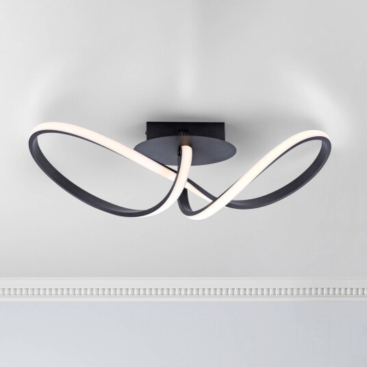JUST LIGHT. GmbH LED-taklampe Maria, dimbar, Sort, Soverom, Aluminium, Moderne