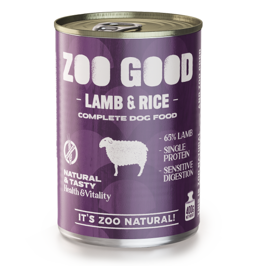 ZOO GOOD Adult Fôr med Lam og Ris 400 g x 6 - Våtfôr til Hund