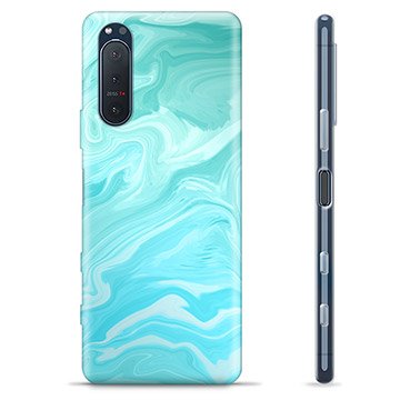 Sony Xperia 5 II TPU-deksel Blå Marmor