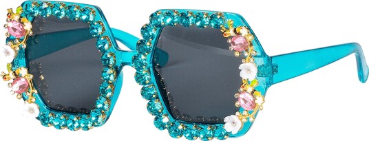 Wilbers & Wilbers Briller Flowers med perler blå One size 020157-V51