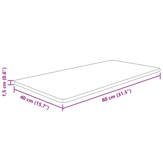 Vidaxl Benkeplate til bad mørkebrun 80x40x1,5 cm behandlet heltre 343024 Vidaxl Benkeplate til bad mørkebrun 80x40x1,5 cm behandlet heltre 343024