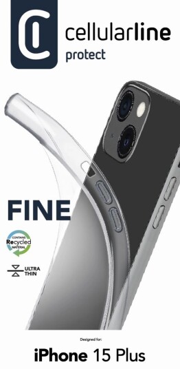 CellularLine Gummideksel iPhone 15 Plus - Gjennomsiktig