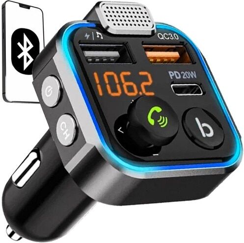 Xtrobb Bluetooth FM-sender og Lader 20W for Bil