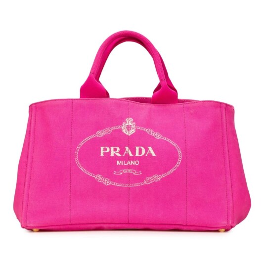 Pre owned Prada Large Canvas Canapa Logo Satchel Pink