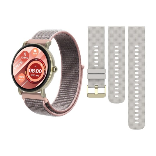 Triacle Legacy One Fitness smartklokke, Special Edition-pakke med ekstra nylonarmbånd, gull Triacle Legacy One Fitness smartklokke, Special Edition-pakke med ekstra nylonarmbånd, gull