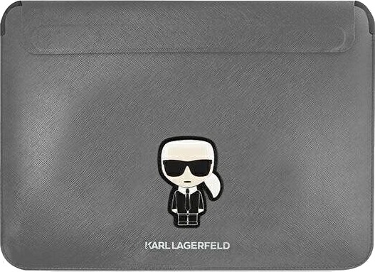 Karl Lagerfeld Saffiano Ikonik Karl etui for en 13 14" bærbar datamaskin sølv