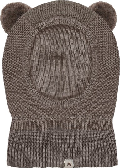 Huttelihut Balaclava Windstop Pompoms   Brown   50\12/24M