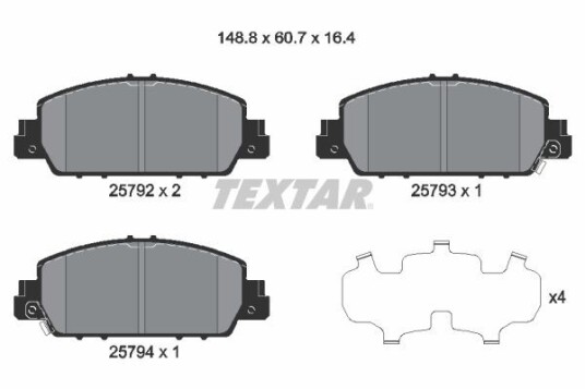 Bremseklosser TEXTAR 2579201 Bremseklosser TEXTAR 2579201