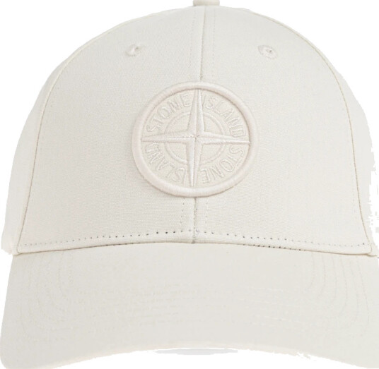 Stone Island Classic Cotton Logo Cap Ivory