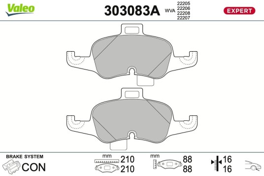 Bremseklosser VALEO 303083A