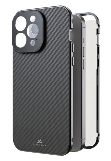 Black Rock 360° Glass Cover Apple Iphone 15 Pro Max Carbon