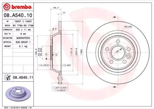 Bremseskive BREMBO 08.A540.10