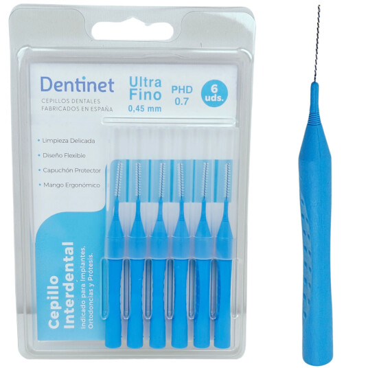 Dentinet Interspace børster 6 pcs. Ultrafin 0,45 mm PHD 0,7 Dentinet Interspace børster 6 pcs. Ultrafin 0,45 mm PHD 0,7