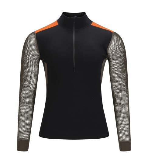 Aclima WoolNet Hybrid Mock Neck M"s Black/Tarmac/Gold M