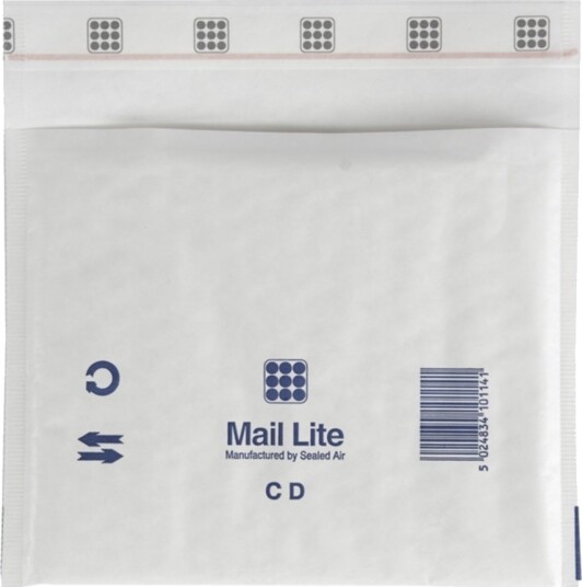 Boblekonvolutt Mail Lite CD 180x165 mm hvit, 100 stk. Boblekonvolutt Mail Lite CD 180x165 mm hvit, 100 stk.